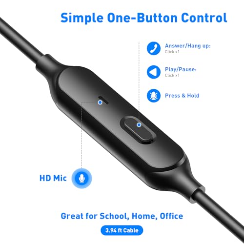 APETOO 3.5mm Wired Earbuds in-Ear Headphones School Chromebook Laptop Black - color: Black