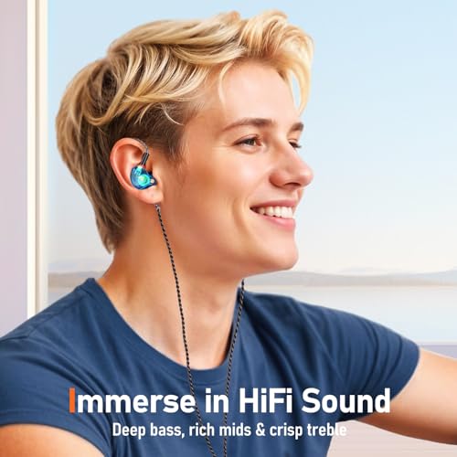 Audiovance Vibes 202ML HiFi Wired Earbuds for iPhone 14/13/12/11/X, Pro Max - color: 7-Blue