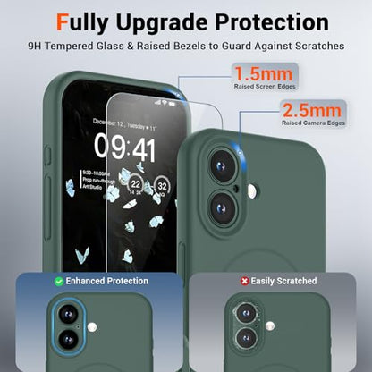 SUPFINE Silicone & Magnetic for iPhone 17 Case - color: Acacia Green, size: iPhone 17