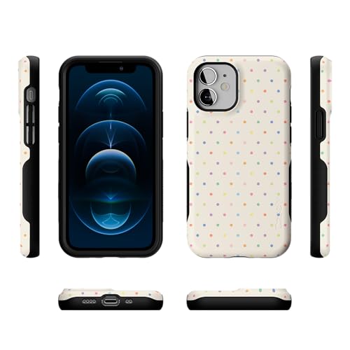 Casely iPhone 12 Mini Case | On the Dot | Rainbow Polka Dot | Bold Protective Design | Compatible with MagSafe - color: On the Dot | Rainbow Polka Dot, size: Iphone 12 Mini