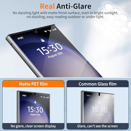2 Pack Samsung Galaxy S23 Ultra / S22 Ultra Curved Edge HD Clear Screen Protector, PET Film with Auto Dust Elimination Cabin, Anti-Glare, Sensitive Touch, Bubble-Free, Case Friendly - color: S23-HD