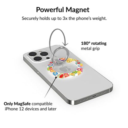 VELVET CAVIAR Compatible with MagSafe Phone Grip - Magnetic Ring Holder with Adjustable Stand - Removable MagSafe Accessories for iPhone 16, 15, 14, 13, 12 (Juicy Fruits) - color: Juicy Fruits