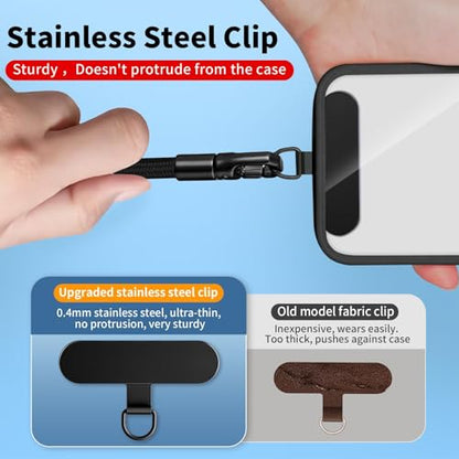 Anti Theft Phone Wrist Strap With 2 Metal Tether Tabs，Adjustable Wristlet & Hand Cell Phone Lanyard for Women and Men - color: Blue