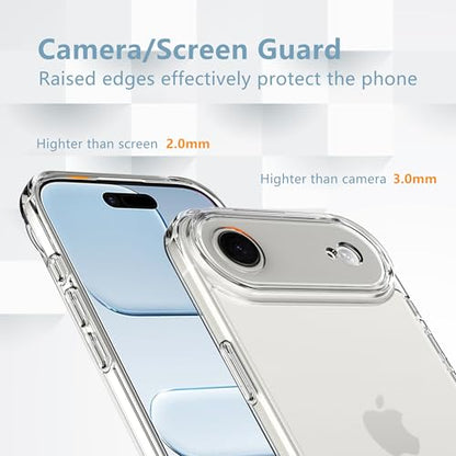 Anoowkoa Designed for iPhone Air Case 6.6" Anti Yellowing Clear Phone Case with 2 Pack iPhone 17 Air Tempered Glass Screen Protector.9H Hardness Support Fingerprint Unlocking - color: iPhone 17 Air