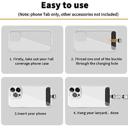 TACOMEGE Cell Phone Tether Tab, Phone Lanyard Patch, Black