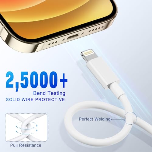 APFEN USB C to Lightning Cable 2Pack 6FT MFi Certified,White - size: 2Pack-6FT