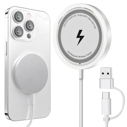15W Magnetic Wireless Charger, Fast Wireless Charging Pad Compatible with Magnetic Cases, Universal for Smartphones - color: White, size: 3Pack