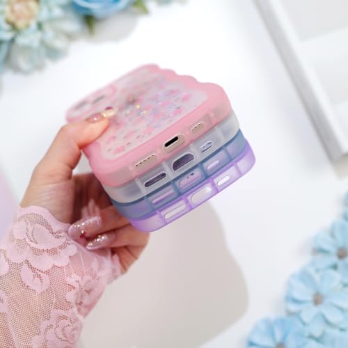 Glitter case for iPhone 13/14 Polka dots Clear | Bling Sparkle Glitter，Polka dots，Full Protection Soft TPU，Kawaii Cute Phone Case for Women Girls - color: Polka Dots Clear