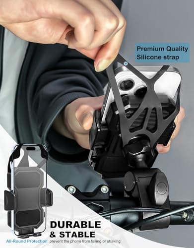 Boat Phone Clamp Mount, [Strap Double Protection] Marine Clip Holder
