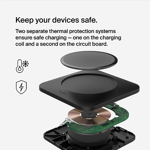 Belkin 15W Wireless Charging Pad, Compact Qi Charger for iPhone, Galaxy