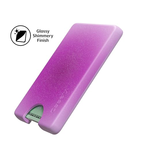 Casely MagWallet | Aura | Violet Soul | Purple | Slim Wallet Card Holder | Compatible with MagSafe | Soft-Touch Hard Silicone | Holds Up to 3 Cards - color: Aura | Violet Soul | Purple