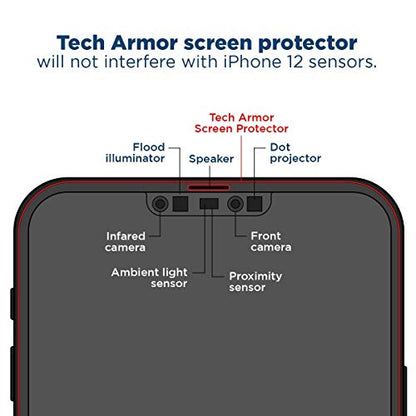 Tech Armor Screen Protector for iPhone 12 / iPhone 12 Pro, HD Film, 4-Pack - size: iPhone 12 / iPhone 12 Pro-6.1 Inch