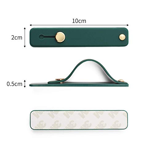 Removable and Reusable Cell Phone Grip Strap, Yetaida Telescopic Finger Kickstand Bracket Universal Silicone Phone Holder Stand and Portable Finger Loop for Most Smartphones Case (Dark Green) - color: Dark Green