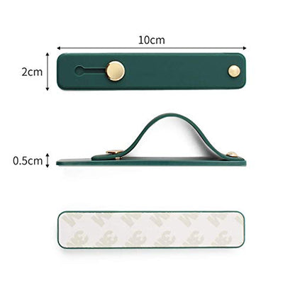 Removable and Reusable Cell Phone Grip Strap, Yetaida Telescopic Finger Kickstand Bracket Universal Silicone Phone Holder Stand and Portable Finger Loop for Most Smartphones Case (Dark Green) - color: Dark Green