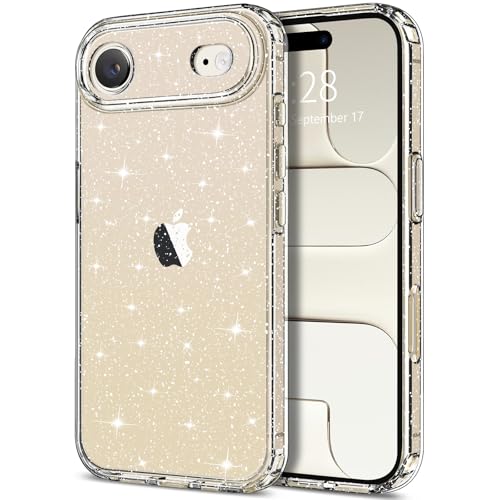 Hython for iPhone Air Case Glitter, Clear Glitter Sparkly Shiny Bling Sparkle Cute Cover, Anti-Scratch Soft TPU Thin Slim Fit Shockproof Protective Phone Cases for Women Girls, Clear Glitter - color: Clear Glitter, size: For Iphone Air - 6.5 Inch