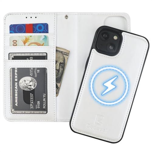 Bocasal for MagSafe Wallet Case Card Holder for iPhone 14, White - color: White for MagSafe