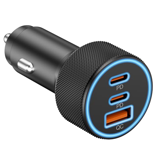 Car Charger USB C, 3 Port 67W Dual USB-C & USB-A Car Phone Charger Adapter - style: 1-Pack