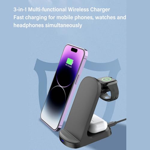 15W Magnetics Wirelesss Charging Holder Station for Phone Watch Earphone Multifunctional Charging Stand Foldable Stylish Home Office Chargers