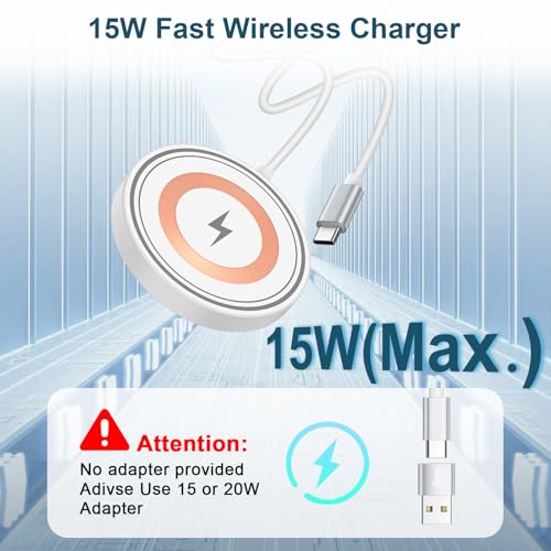 15W Magnetic Wireless Charger Pad for iPhone 18 Pro Max/Pro 17 Pro Max 17e - color: White