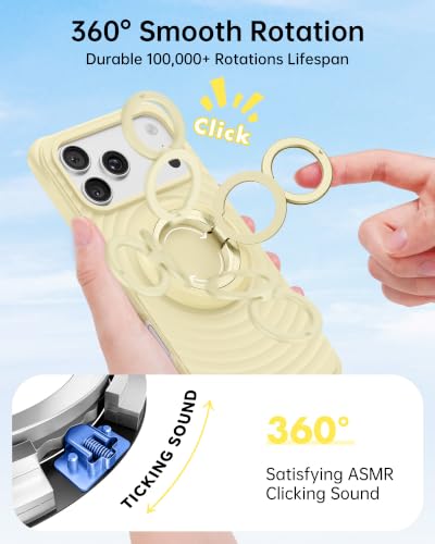 SYNCWIRE Magnetic Phone Ring Holder, for MagSafe Phone Grip Stand Kickstand - color: Milk Banana