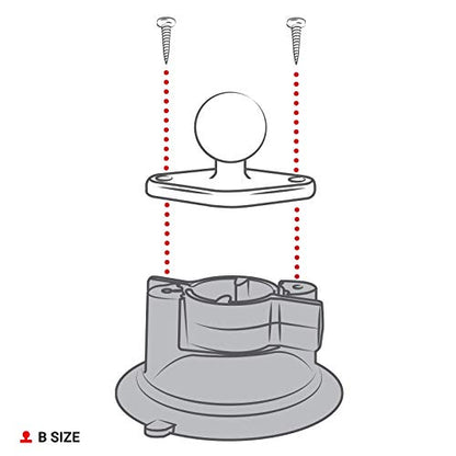 RAM MOUNTS Twist-Lock Suction Cup Base with B Size 1" Ball Mount - size: B Size 1" Ball