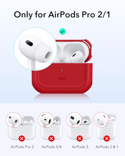 ESR for AirPods Pro 2 Case, Compatible with MagSafe, Dark Red - color: Red, size: AirPods Pro 2&1 Case