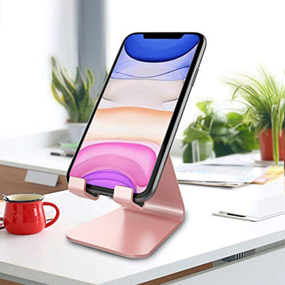 CreaDream Phone Stand Holder, Aluminum Phone Stand for Desk - color: Rose Gold