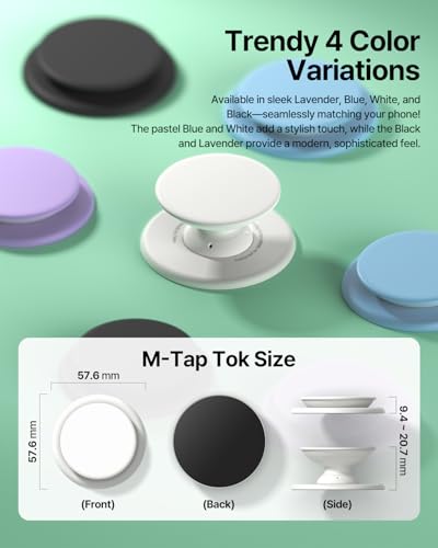 Sinjimoru Magnetic Phone Grip for MagSafe, Soft Silicone, White - color: White