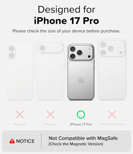 Ringke for iPhone 17 Pro Case [Fusion Matte Clear] | Oil & Dirt Resistant, Anti-Fingerprint Technology Prevents Oily Smudges, Frosted Coating Feels Velvety Soft - size: iPhone 17 Pro