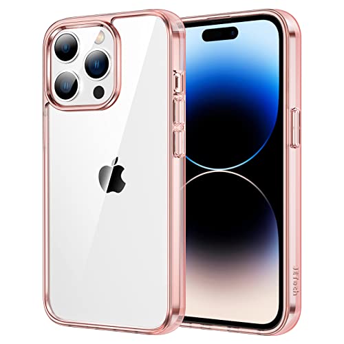JETech Case for iPhone 14 Pro, Anti-Yellowing, Rose Gold | Shockproof Protection, Scratch Resistant Hard PC Back, Durable Transparent TPU Bumper - color: Rose Gold, size: iPhone 14 Pro