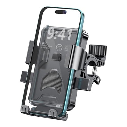 Bike Phone Holder, Handlebar Phone Mount for Bike and Motorcycle, Electric Scooter Mountain Bike, Adjustable Cell Phone Holder,Secure Holder for 4.7-6.8 Inch All Cell Phones