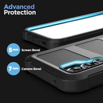 Encased Belt Case for Samsung Galaxy A54 5G with Screen Protector and Holster Clip, [Military Grade] Heavy Duty Protection (2023 FalconShield) - Black - size: A54 5G