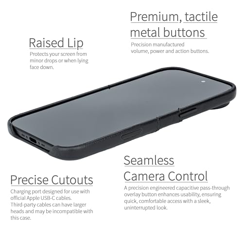 Dockem Card Case for iPhone 17 Air with Magnetic Mounting Plate, Camera Control Button, Wallet with 2 Holder Slots: M2 Exec Premium Synthetic Leather (Black) - color: Black, size: 17 Air