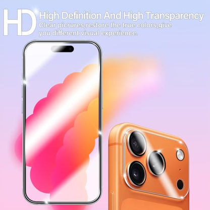 BIGFACE Compatible with iPhone 17 Pro Screen Protector + Camera Lens Protectors, [2 + 2 Pack] Premium HD Clear Tempered Glass with easy installation tool included Accuracy Film For iPhone 17 Pro(6.3 Inch) - size: iPhone 17 Pro(6.3")