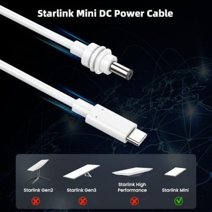 Starlink Mini White USB C Cable 10FT/3M, Requires 100W+ PD, 18AWG - size: 10FT/3M