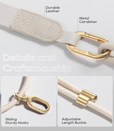 Phone Lanyard Crossbody with Phone Tabs, Adjustable Cellphone Lanyard with Skin-Friendly Neckband and Metal Carabiner - color: 1-stone