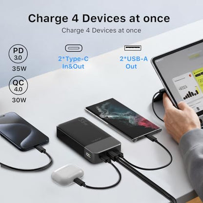 JUOVI Power Bank 35W 10000mAh Portable Charger Fast Charging - color: Green