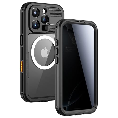 Lanhiem Magnetic for iPhone 16 Pro Max Case, Built-in Privacy Screen Protector, IP68 Waterproof Dustproof Case, Compatible with MagSafe, Anti-Spy Full Body Phone Case for iPhone 16 Pro Max 6.9", Black - color: Anti-Spy Black, size: for iPhone 16 Pro Max