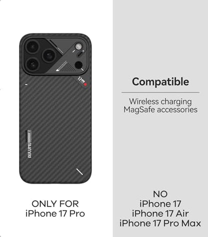 Aulumu A17 Aramid Fiber iPhone 17 Pro Case | 1500D Ultra Slim Woven | CoolHyper Real Cooling | Compatible with MagSafe - size: iPhone 17 Pro