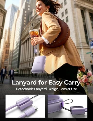 LISEN Magnetic Portable Charger Power Bank for iPhone 10000mAh - color: Soft Violet