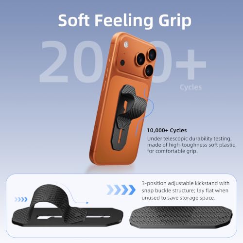 2Pcs Retractable Ring Stand – Telescopic Phone Grip with Matte Silicone Kickstand, Adhesive Hook Mount – Universal Anti-Drop Holder