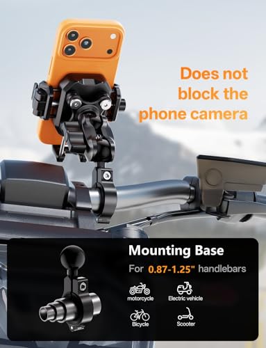 Kewig Anti-Theft Motorcycle Phone Mount with Vibration Dampener