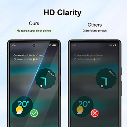 GiiYoon-3 PACK Screen Protector for Google Pixel 6A Tempered Glass [HD Full Coverage] [Easy Installation] [Round Edge] [Scratch Resistant] [9H Hardness] Protective Film