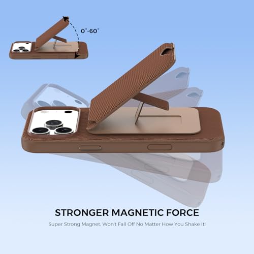 for MagSafe Wallet with Stand, Magnetic Phone Case Set, RFID Blocking, Slim Detachable Stand Card Holder, Tech Fabric for iPhone 17 Pro Max (Umber (Case+ Card Holder), iPhone 17 Pro Max) - color: Umber (Case+ Card Holder)