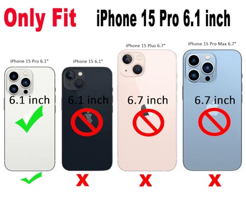 Qokey Compatible for iPhone 15 Pro Case(2023 6.1"),Cute Clear Love Design, Heart Camera Lens Curly Wave Transparent Protection Shockproof Phone Cover for Women Girl Men, Pink - size: for iPhone 15 Pro
