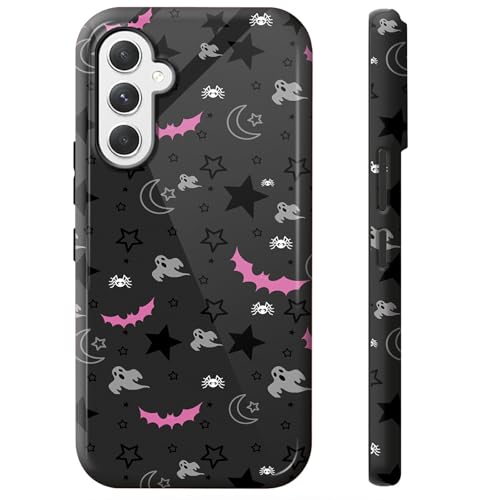 Gothic Skull Moon Stars Bat Phone Case for Samsung Galaxy S25, Dual Layer Shockproof Rugged Cover with Soft TPU + Hard PC, Anti-Scratch Slim Fit Wireless Charging Compatible - color: Gothic Skull Moon Stars Bat, size: 6.2" Galaxy S25