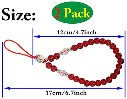 Cell Phone Lanyard Strap Bling Crystal Beads Hand Wrist Lanyard - color: 17cm Royal Blue & Red