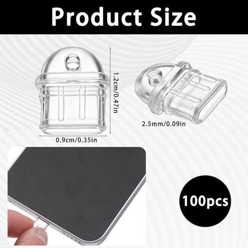 100 Pcs Type C Dust Plug, Anti-Dust Charging Port Protector