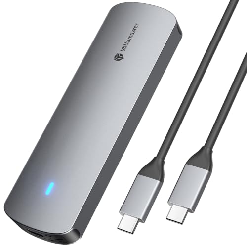 Yottamaster M.2 NVMe SATA SSD Enclosure, USB 3.2 Gen 2 10Gbps Adapter - color: Gray, size: USB-C Cable