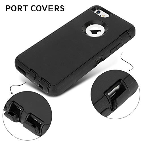 MAXCURY for iPhone 6 Case & iPhone 6s Case Heavy Duty Shockproof Series Case for iPhone 6/6S (4.7")-V2 with Built-in Screen Protector Compatible with All US Carriers - Black - color: Black